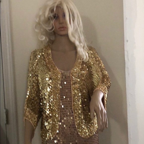 SPARKLES!! Gold color says XL, but  size 10 snugly - Picture 5 of 6